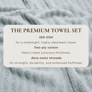 Premium Cotton Ribbed Towel Set