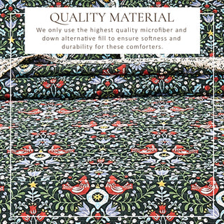 Holiday Printed Microfiber Reversible Quilt Set With Shams