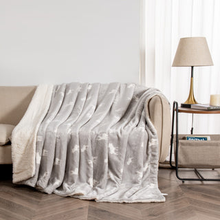 Cozy Plush Velvet & Sherpa Reversible Throw Blanket