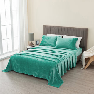 4-Piece Solid Plush Sheet - Velvet Luxe Collection