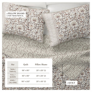Border Floral Quilt Set With Shams