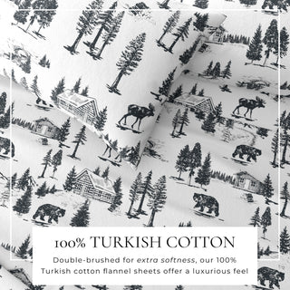 Premium Turkish Cotton Nature Printed Flannel Sheet Set