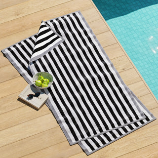 100% Cotton Stripe Border Oversized Beach Towel
