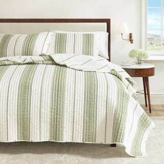Farmhouse Stripe Quilt Set With Shams