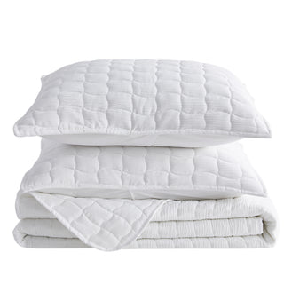 Gauze Wave Quilt Set With Shams
