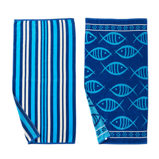 2 Pack 100% Cotton Printed Beach Towel