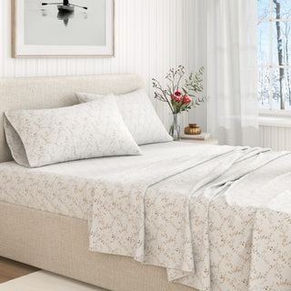 Turkish Cotton Winter Floral Printed Flannel Sheet Set
