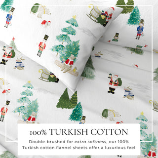 Premium Turkish Cotton Lodge-Theme Flannel Sheet Set