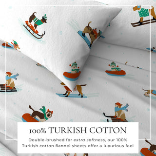 Premium Turkish Cotton Lodge-Theme Flannel Sheet Set