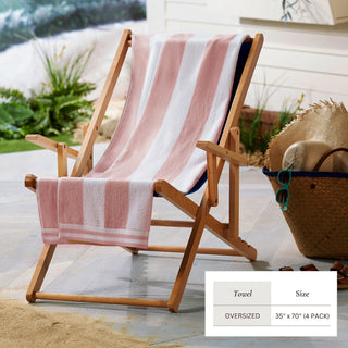 Premium 100% Cotton Cabana Stripe Beach Towels