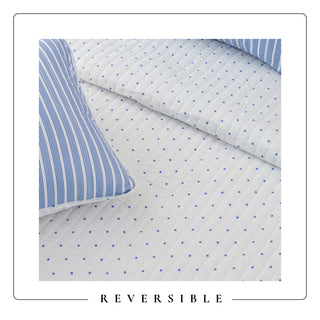 Reversible Striped Quilt Set With Shams