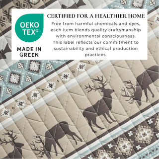 Wildelife Stripe Microfiber Reversible Quilt Set With Shams