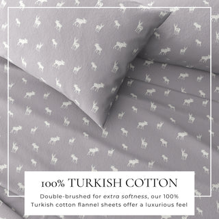 Premium Turkish Cotton Lodge Printed Flannel Sheet Set