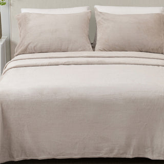 4-Piece Solid Plush Sheet - Velvet Luxe Collection