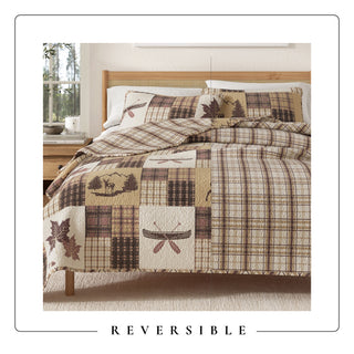 Rustic Patchwork Quilt Set With Shams
