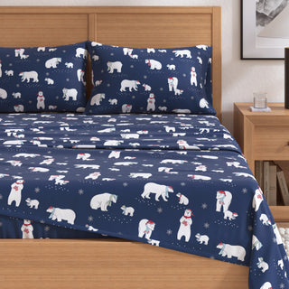Premium Turkish Cotton Lodge-Theme Flannel Sheet Set
