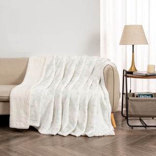 Cozy Plush Velvet & Sherpa Reversible Throw Blanket