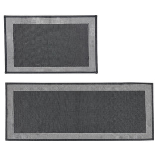 2 Pack Woven Textured Machine Washable Accent Area Rug & Runner - Marlena Collection