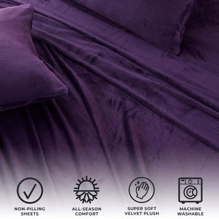 Ultra Soft Velvet Plush Bed Sheet Set