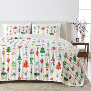 Cheerful Colorful Christmas Quilt Set