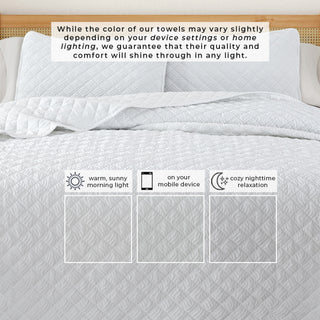 Diamond Embossed Quilt Set With Shams