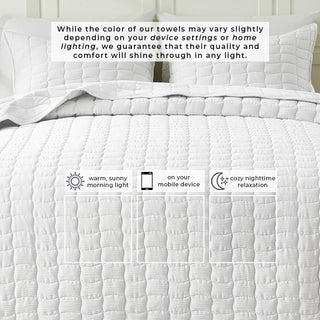 Gauze Wave Quilt Set With Shams
