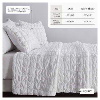 Marshmallow Texture Quilt Set With Shams
