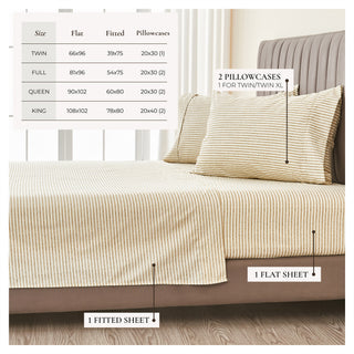 Premium Striped Microfiber Sheet Set