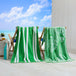 Green/White Palm Leaf & Stripe