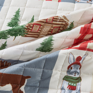 Cheerful Colorful Christmas Quilt Set