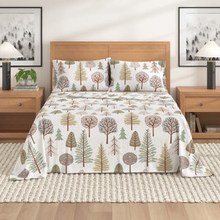 Premium Turkish Cotton Lodge Printed Flannel Sheet Set