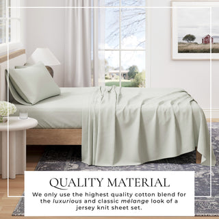 Ultra-Soft Cotton Heathered Melange Jersey Knit Sheet Set
