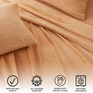 Ultra Soft Velvet Plush Bed Sheet Set