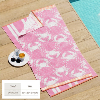 2 Pack 100% Cotton Printed Beach Towel