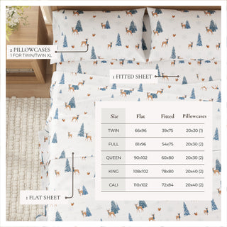 Premium Turkish Cotton Lodge-Theme Flannel Sheet Set