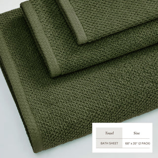 100% Cotton Absorbent & Quick-Dry Looped Bath Towels