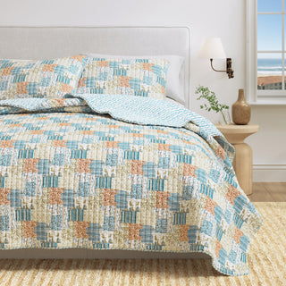 Coastal Patchwork Quilt Set with Shams