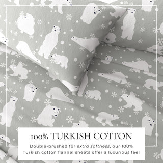 Premium Turkish Cotton Lodge Printed Flannel Sheet Set