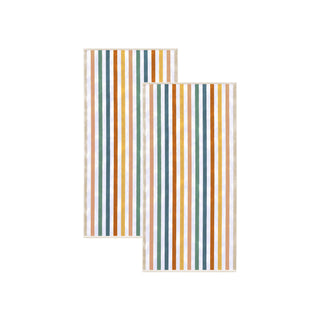 100% Cotton Stripe Border Oversized Beach Towel