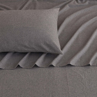 4 Piece Heathered Solid Flannel Sheet Sets - Anders Collection