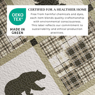 Nature & Plaid Patchwork Microfiber Reversible Quilt Set With Shams