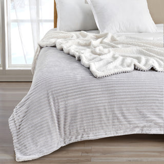 Luxurious Ribbed Textured Reversible Throw Blanket