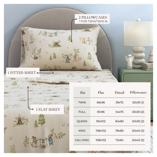 Turkish Cotton Christmas Printed Flannel Sheet Set