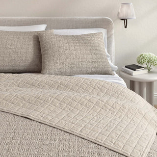 100% Cotton Garment Washed Honeycomb Waffle Quilt and Sham Set