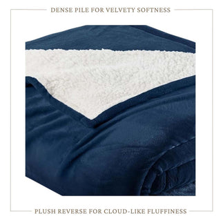 Ultra-Soft Velvet Plush Reversible Sherpa Blanket