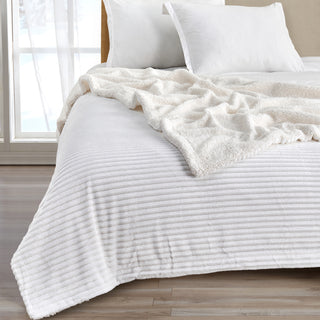 Luxurious Ribbed Textured Reversible Throw Blanket