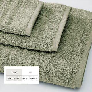 Premium Cotton Ribbed Towel Set