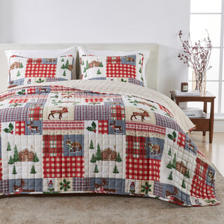 Cheerful Colorful Christmas Quilt Set