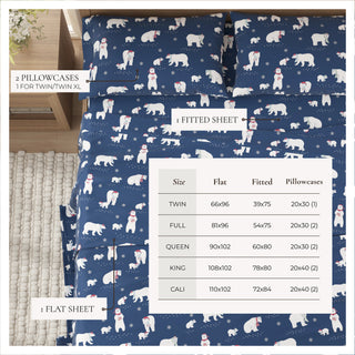 Premium Turkish Cotton Lodge-Theme Flannel Sheet Set