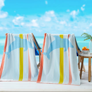 2 Pack 100% Cotton Printed Beach Towel